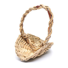DIY nativity scene wicker basket with handle 5x5 cm