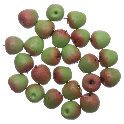 Grüne Äpfel Set zu 24 Stück 1x1 cm für DIY-Krippe 1