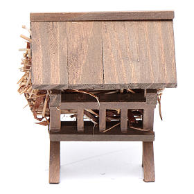 Mangiatoia con tetto e paglia 7x6,5x7 cm presepe