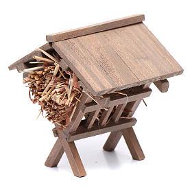Mangiatoia con tetto e paglia 7x6,5x7 cm presepe