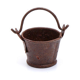 Ferramentas de Trabalho para Presépio: Balde metal enferrujado presépio 1,8x2 cm Ferramentas de Trabalho para Presépio: Balde metal enferrujado presépio 1,8x2 cm