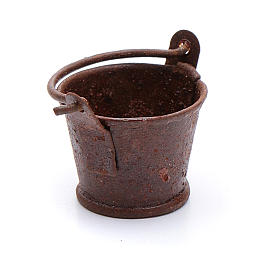 Ferramentas de Trabalho para Presépio: Balde metal enferrujado presépio 1,8x2 cm Ferramentas de Trabalho para Presépio: Balde metal enferrujado presépio 1,8x2 cm