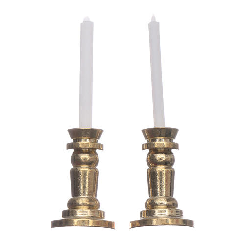 Paar Kerzeleuchter 3.5cm für Krippe 1