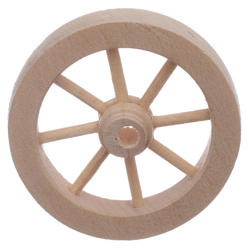Roue De Charrette En Bois Pour Crèche De Noël - Diamètre 4 Cm, Accessoire Miniature