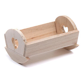 Estatuas del Niño Jesús: Cuna madera para Niño Jesús de 6-6,5 cm