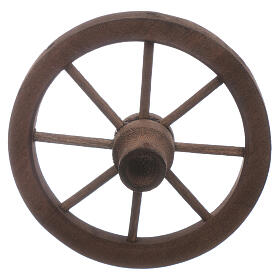 Roda de carroça diâmetro 7 cm madeira para presépio