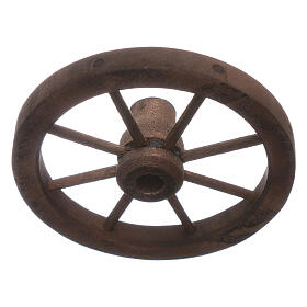 Roda de carroça diâmetro 7 cm madeira para presépio