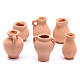 Urn in terracotta 6 pieces for Nativity Scene real height 3-4 cm s1