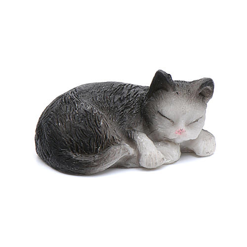 Chat endormi différents modèles 3,5 cm h réelle, pour crèche de 18 cm 1