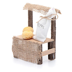 Cibo in miniatura presepe: Banchetto in legno sacco di farina 10x5x5 cm accessori presepe