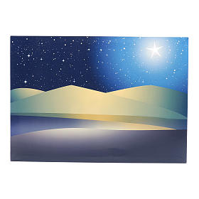 Hintergrund für DIY-Krippe leuchtende Sterne LEDs 50x70 cm