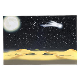 Hintergrund für DIY-Krippe leuchtender Mond und Sternenhimmel LEDs 40x60 cm