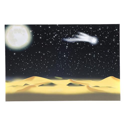 Hintergrund für DIY-Krippe leuchtender Mond und Sternenhimmel LEDs 40x60 cm 1