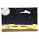 Toile de fond lune et ciel étoilé illuminé leds 40x60 cm s1