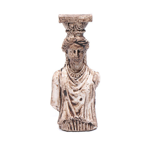 Greek goddess semi column in resin 6 cm for nativity scene 1