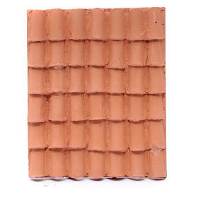 Tetto con coppi resina color terracotta 15x10 cm presepe fai da te