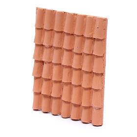 Tetto con coppi resina color terracotta 15x10 cm presepe fai da te