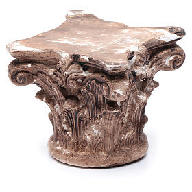 Home accessories miniatures: Nativity scene Corinthian capital in resin 10x10x5 cm