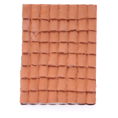 Telhado resina com telhas cor terracota para presépio 10,3x7,8 cm 1