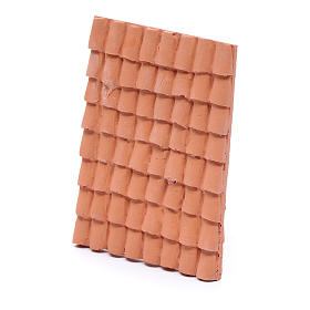 nativity scene resin roof with terracotta decorated shingles 10x5 cm