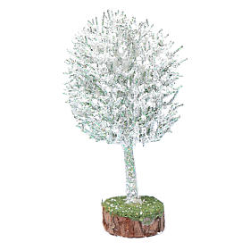 Arbre enneigé h réelle 19 cm crèche