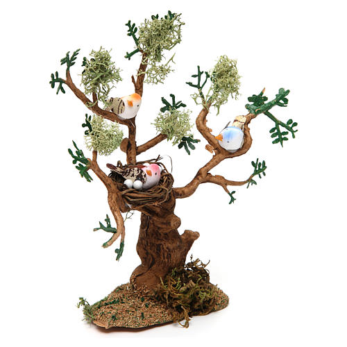 Tree with birds for Nativity Scene real height 16 cm 2