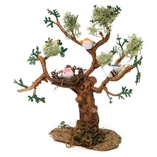 Tree with birds for Nativity Scene real height 16 cm 3