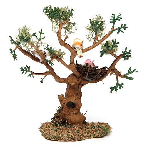 Tree with birds for Nativity Scene real height 16 cm 4