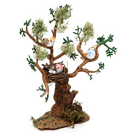 Albero con uccelli h reale 16 cm per presepe