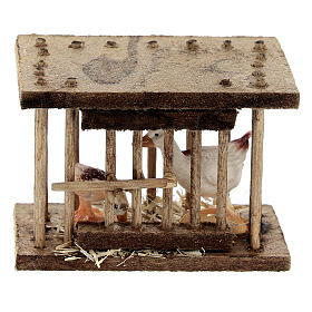 Nativity scene wooden cage 5x5x3 cm