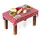 Tisch mit Käsen und Fleisch 10x10x5cm neapolitanische Krippe s3