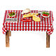 Mesa con quesos y carne 10x10x5 cm pesebre napolitano s4