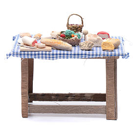 Mesa con comida 15x15x10 cm belén Nápoles hecho con bricolaje