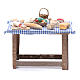 Mesa con comida 15x15x10 cm belén Nápoles hecho con bricolaje s1