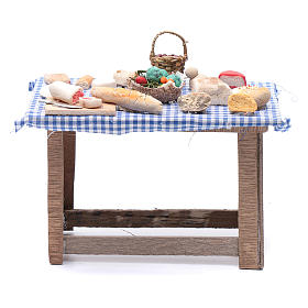 Tavolo con cibo 15x15x10 cm presepe Napoli fai da te