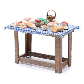 Tavolo con cibo 15x15x10 cm presepe Napoli fai da te