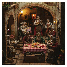 Stół z żywnością 15x15x10 cm szopka z Neapolu zrób to sam