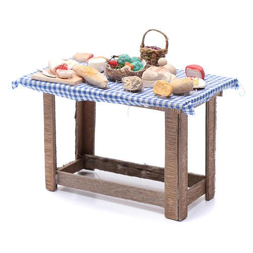 DIY neapolitan nativity scene table with food 15x15x10 cm 2