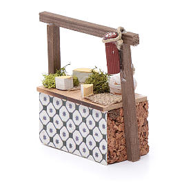 Comida en miniatura: Mostrador quesos para belén 10x10x5 cm