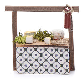 Aliments en miniature: Banc fromage pour crèche 10,70x10x4,5 cm