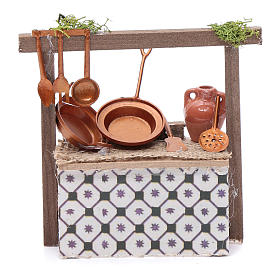 Stall with pans