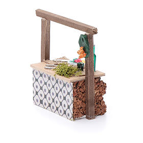 Cibo in miniatura presepe: Banco fichi d'india e bottiglia per presepe 10x10x5 cm