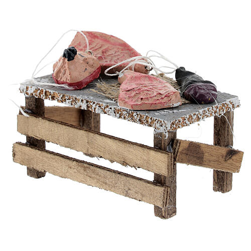 Banchetto salumi vari 10x10x5 cm per presepe 2
