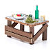 Banchetto piatto e posate 5x10x5 cm per presepe s2