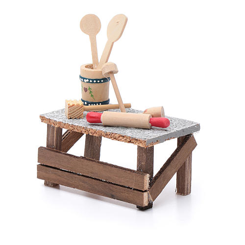 Desk with kitchen tools for nativity scene 2