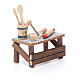 Desk with kitchen tools for nativity scene s3