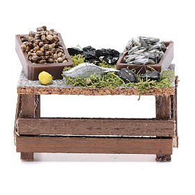 Cibo in miniatura presepe: Banchetto cozze e vongole 5x10x5 cm per presepe