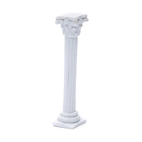 Coluna estilo romano resina branca 15 cm para presépio