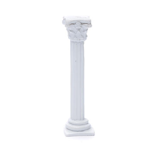 Coluna estilo romano resina branca 15 cm para presépio 1