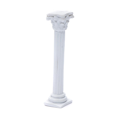 Coluna estilo romano resina branca 15 cm para presépio 2